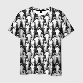 Мужская футболка 3D с принтом Хищные Рыбы в Тюмени, 100% полиэфир | прямой крой, круглый вырез горловины, длина до линии бедер | fish | ocean | predator | shark | white shark | акула | белая акула | зубы | море | морской хищник | океан | рыба | хищная рыба | хищник