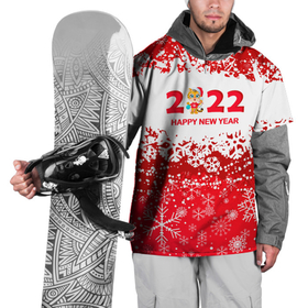 Накидка на куртку 3D с принтом Happy New Year 2022. в Санкт-Петербурге, 100% полиэстер |  | 2022 | happy new year | merry christmas | год тигра | зима близко | нг | новогодний | новогодний тигр | новый год | новый год 2022 | рождество | символ 2022 года | снег | снежинки | тигр