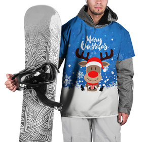 Накидка на куртку 3D с принтом Олень сидит с подарком. в Тюмени, 100% полиэстер |  | 2022 | happy new year | merry christmas | год тигра | зима близко | нг | новогодний | новогодний олень | новогодний тигр | новый год | новый год 2022 | олень | рождество | символ 2022 года | снег | снежинки