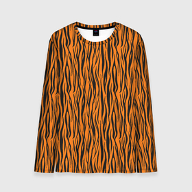 Мужской лонгслив 3D с принтом Тигровые Полосы в Санкт-Петербурге, 100% полиэстер | длинные рукава, круглый вырез горловины, полуприлегающий силуэт | animal | beast | cat | predator | tiger | амурский тигр | белый тигр | год тигра | животное | зверь | кот | полосатая кошка | саблезубый тигр | тигр | хищник | царь джунглей | шерхан