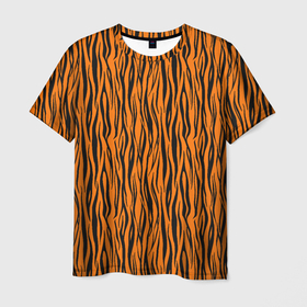 Мужская футболка 3D с принтом Тигровые Полосы , 100% полиэфир | прямой крой, круглый вырез горловины, длина до линии бедер | animal | beast | cat | predator | tiger | амурский тигр | белый тигр | год тигра | животное | зверь | кот | полосатая кошка | саблезубый тигр | тигр | хищник | царь джунглей | шерхан