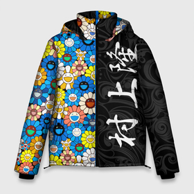 Мужская зимняя куртка 3D с принтом Такаси Мураками Иероглифами в Тюмени, верх — 100% полиэстер; подкладка — 100% полиэстер; утеплитель — 100% полиэстер | длина ниже бедра, свободный силуэт Оверсайз. Есть воротник-стойка, отстегивающийся капюшон и ветрозащитная планка. 

Боковые карманы с листочкой на кнопках и внутренний карман на молнии. | japan | smile | takashi murakami | арт | восточный узор | иероглифы | искусство | красочный | разноцветные цветы | ромашки | смайл | такаси мураками | такаши мураками | узор | улыбки | цветочки | цветочный узор