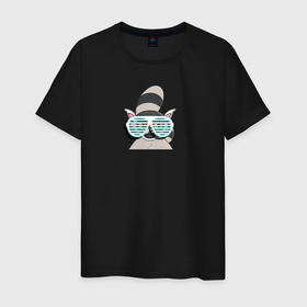 Мужская футболка хлопок с принтом Диско Енот в Курске, 100% хлопок | прямой крой, круглый вырез горловины, длина до линии бедер, слегка спущенное плечо. | дискоенот | дисколемур | енот | енотики | лемур | летоенот | пляж