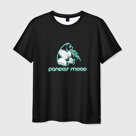 Мужская футболка 3D с принтом Pandas mood в Курске, 100% полиэфир | прямой крой, круглый вырез горловины, длина до линии бедер | африка | бивни | животные | злой | злость | индия | китай | настроение | неон | неоновые принты | панда | природа | саванна | светящиеся | сердится