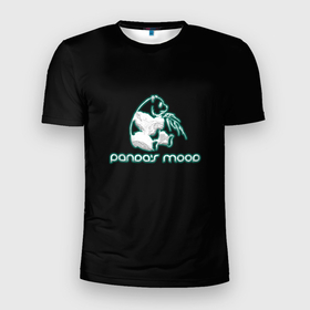 Мужская футболка 3D Slim с принтом Pandas mood в Екатеринбурге, 100% полиэстер с улучшенными характеристиками | приталенный силуэт, круглая горловина, широкие плечи, сужается к линии бедра | африка | бивни | животные | злой | злость | индия | китай | настроение | неон | неоновые принты | панда | природа | саванна | светящиеся | сердится
