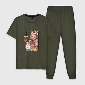 Мужская пижама хлопок с принтом Нене Яширо. Туалетный мальчик Ханако-кун , 100% хлопок | брюки и футболка прямого кроя, без карманов, на брюках мягкая резинка на поясе и по низу штанин
 | Тематика изображения на принте: jibaku shounen hanakokun | nene yashiro | нене яширо | нэнэ ясиро | туалетный мальчик ханако кун | ханако