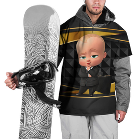 Накидка на куртку 3D с принтом BOSS gold  black в Кировске, 100% полиэстер |  | baby | boss | boss baby | босс | босс молокосос | маленький босс | малыш | мальчик | молокосос | ребенок