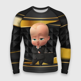 Мужской рашгард 3D с принтом BOSS gold  black в Екатеринбурге,  |  | Тематика изображения на принте: baby | boss | boss baby | босс | босс молокосос | маленький босс | малыш | мальчик | молокосос | ребенок
