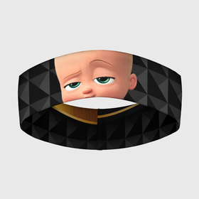 Повязка на голову 3D с принтом BOSS gold  black ,  |  | baby | boss | boss baby | босс | босс молокосос | маленький босс | малыш | мальчик | молокосос | ребенок