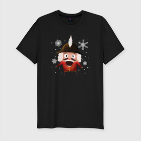 Мужская футболка хлопок Slim с принтом The Nutcracker Fairy Tale в Екатеринбурге, 92% хлопок, 8% лайкра | приталенный силуэт, круглый вырез ворота, длина до линии бедра, короткий рукав | nut cracker | nutcracker | новогодний | новогодняя сказка | новый год | рождество | сказка | снежинка | щелкунчик