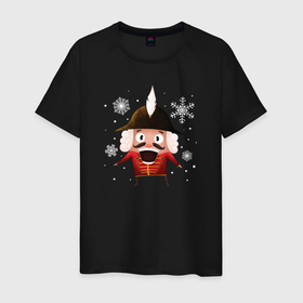 Мужская футболка хлопок с принтом The Nutcracker Fairy Tale , 100% хлопок | прямой крой, круглый вырез горловины, длина до линии бедер, слегка спущенное плечо. | nut cracker | nutcracker | новогодний | новогодняя сказка | новый год | рождество | сказка | снежинка | щелкунчик