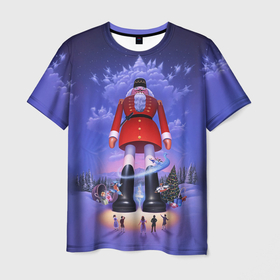 Мужская футболка 3D с принтом New Years Nutcracker в Екатеринбурге, 100% полиэфир | прямой крой, круглый вырез горловины, длина до линии бедер | nut cracker | nutcracker | новогодний | новогодняя сказка | новый год | рождество | сказка | снежинка | щелкунчик