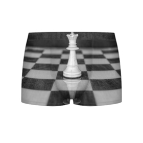 Мужские трусы 3D с принтом Шахматы Ферзь в Тюмени, 50% хлопок, 50% полиэстер | классическая посадка, на поясе мягкая тканевая резинка | Тематика изображения на принте: доска | игра | игровая | игры | королева | королевы | логика | логичные | настольная | настольные | спорт | спортивная | ферзь | шахматный | шахматы