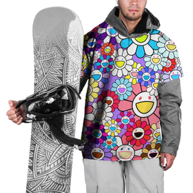 Накидка на куртку 3D с принтом Цветы Takashi Murakami в Кировске, 100% полиэстер |  | flowers | pop art | superflat | takashi murakami | арт | глаза | дизайн | исскуство | разноцветные цветы | супефлэт | такаси мураками | такаши мураками | художник | цветы