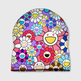 Шапка 3D с принтом Цветы Takashi Murakami в Курске, 100% полиэстер | универсальный размер, печать по всей поверхности изделия | Тематика изображения на принте: flowers | pop art | superflat | takashi murakami | арт | глаза | дизайн | исскуство | разноцветные цветы | супефлэт | такаси мураками | такаши мураками | художник | цветы