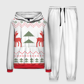 Мужской костюм 3D (с толстовкой) с принтом Традиционный принт с оленями в Тюмени,  |  | бабушка | вышивка | дикие животные | животное | звери | новогодний | новый год | норвежский | олени | олень | рождественский | рождество | традиционный