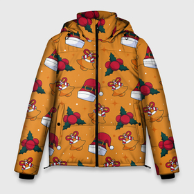 Мужская зимняя куртка 3D с принтом Новогоднее настроениe в Санкт-Петербурге, верх — 100% полиэстер; подкладка — 100% полиэстер; утеплитель — 100% полиэстер | длина ниже бедра, свободный силуэт Оверсайз. Есть воротник-стойка, отстегивающийся капюшон и ветрозащитная планка. 

Боковые карманы с листочкой на кнопках и внутренний карман на молнии. | год | дед | зима | мороз | настроение | новогоднее | новый | праздние | рождество | санта