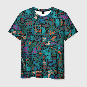 Мужская футболка 3D с принтом Играем в лабиринт в Петрозаводске, 100% полиэфир | прямой крой, круглый вырез горловины, длина до линии бедер | абстракция | графика | картина | рисунок | цвет