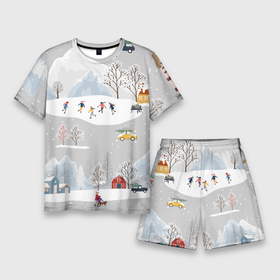 Мужской костюм с шортами 3D с принтом Нoвoгодние Праздники 2022 в Белгороде,  |  | 2022 | год | дома | елки | зима | каникулы | новый | праздник | радость | рождество | санки | снег | снеговик | снежки
