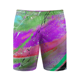 Мужские шорты спортивные с принтом Красочный взрыв в Тюмени,  |  | Тематика изображения на принте: абстракция | краски | пестрый | хаос | цветной