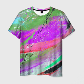 Мужская футболка 3D с принтом Красочный взрыв в Петрозаводске, 100% полиэфир | прямой крой, круглый вырез горловины, длина до линии бедер | Тематика изображения на принте: абстракция | краски | пестрый | хаос | цветной