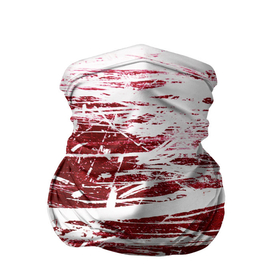 Бандана-труба 3D с принтом CRAZY RED в Санкт-Петербурге, 100% полиэстер, ткань с особыми свойствами — Activecool | плотность 150‒180 г/м2; хорошо тянется, но сохраняет форму | абстракция | красно белый | красный | пестрый | царапины