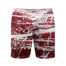 Мужские шорты спортивные с принтом CRAZY RED в Тюмени,  |  | абстракция | красно белый | красный | пестрый | царапины