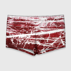 Мужские купальные плавки 3D с принтом CRAZY RED в Петрозаводске, Полиэстер 85%, Спандекс 15% |  | абстракция | красно белый | красный | пестрый | царапины
