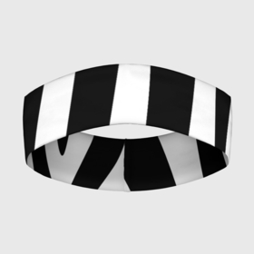 Повязка на голову 3D с принтом ZeBRO в Белгороде,  |  | Тематика изображения на принте: зебра | пестрый | полосатый | узор | черно белое