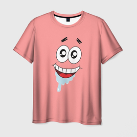 Мужская футболка 3D с принтом Патрик Стар в Тюмени, 100% полиэфир | прямой крой, круглый вырез горловины, длина до линии бедер | patrick | patrick star | spongebob | spongebob squarepants | губка боб | губка боб квадратные штаны | патрик | патрик стар