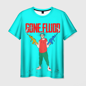 Мужская футболка 3D с принтом GONE.Fludd whith gun в Белгороде, 100% полиэфир | прямой крой, круглый вырез горловины, длина до линии бедер | gone fludd | hip hop | rap | rep | гон фладд | гонфлад | исполнители | исполнитель | музыка | реп
