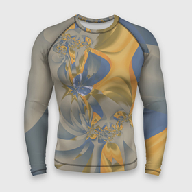 Мужской рашгард 3D с принтом Орхидеи. Небо и песок. Абстракция. 403 1. ,  |  | abstraction | blue | flowers | fractal | ornament | pattern | yellow | абстракция | желтый | орнамент | узор | фрактал | цветы