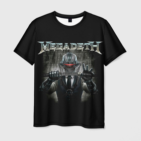Мужская футболка 3D с принтом MD Robosamurai в Кировске, 100% полиэфир | прямой крой, круглый вырез горловины, длина до линии бедер | alternative | megadeth | metall | music | rock | альтернатива | мегадез | металл | музыка | рок