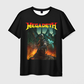 Мужская футболка 3D с принтом Мегадез На развалинах в Тюмени, 100% полиэфир | прямой крой, круглый вырез горловины, длина до линии бедер | alternative | megadeth | metall | music | rock | альтернатива | мегадез | металл | музыка | рок