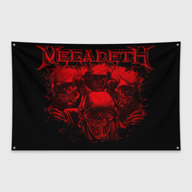 Флаг-баннер с принтом Megadeth skeletons в Екатеринбурге, 100% полиэстер | размер 67 х 109 см, плотность ткани — 95 г/м2; по краям флага есть четыре люверса для крепления | alternative | megadeth | metall | music | rock | альтернатива | мегадез | металл | музыка | рок