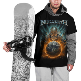 Накидка на куртку 3D с принтом Megadeth on world в Тюмени, 100% полиэстер |  | alternative | megadeth | metall | music | rock | альтернатива | мегадез | металл | музыка | рок