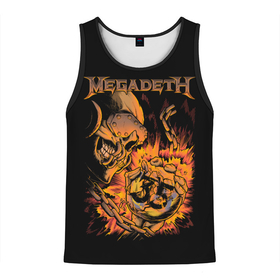 Мужская майка 3D с принтом Megadeth 35 в Тюмени, 100% полиэстер | круглая горловина, приталенный силуэт, длина до линии бедра. Пройма и горловина окантованы тонкой бейкой | alternative | megadeth | metall | music | rock | альтернатива | мегадез | металл | музыка | рок
