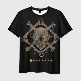 Мужская футболка 3D с принтом Megadeth skull в Кировске, 100% полиэфир | прямой крой, круглый вырез горловины, длина до линии бедер | alternative | megadeth | metall | music | rock | альтернатива | мегадез | металл | музыка | рок