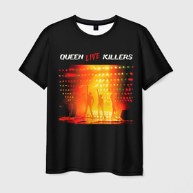 Мужская футболка 3D с принтом Live Killers   Queen в Белгороде, 100% полиэфир | прямой крой, круглый вырез горловины, длина до линии бедер | freddie mercury | paul rodgers | queen | quen | альбом | брайан мэй | глэм | джон дикон | квин | королева | куин | меркури | меркьюри | музыкант | мэркури | певец | песня | поп | роджер тейлор | рок группа | фаррух булсара