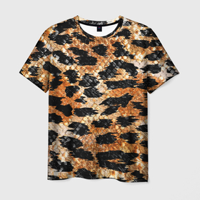 Мужская футболка 3D с принтом Шкура тигра (символ года 2022) в Курске, 100% полиэфир | прямой крой, круглый вырез горловины, длина до линии бедер | 2022 | год тигра | новый год | новый год 2022 | символ года | тигр | тигренок | тигрица | тигры