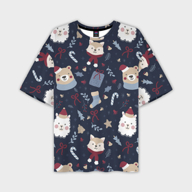 Мужская футболка OVERSIZE 3D с принтом Забавный Новый Год 2022 в Тюмени,  |  | 2022 | год | дед | дети | зима | коньки | мишки | мороз | новый | праздники | радость | рождество | санки | санта | снег | снеговик | счастливого