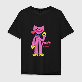 Мужская футболка хлопок Oversize с принтом Kissy Missy Poppy Playtime , 100% хлопок | свободный крой, круглый ворот, “спинка” длиннее передней части | huggy | kissy | missy | playtime | poppy | wuggy | вагги | ваги | киси | кисси | миси | мисси | хагги | хаги