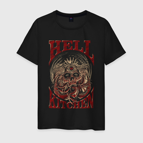Мужская футболка хлопок с принтом HLKTCHN Medusa Collection , 100% хлопок | прямой крой, круглый вырез горловины, длина до линии бедер, слегка спущенное плечо. | hardcore | hell kitchen | occultism | shell shock recordings | skull | snake | witch