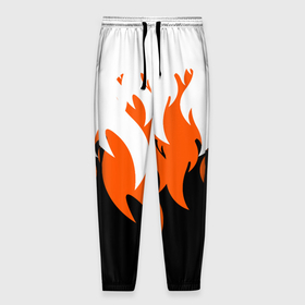 Мужские брюки 3D с принтом Оранжевый Огонь в Екатеринбурге, 100% полиэстер | манжеты по низу, эластичный пояс регулируется шнурком, по бокам два кармана без застежек, внутренняя часть кармана из мелкой сетки | минимализм | огонь | оранжевый огонь | пламя | рисунок