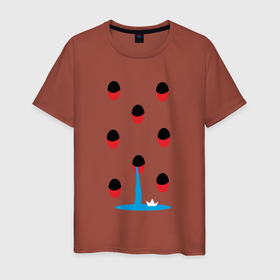Мужская футболка хлопок с принтом Иллюзия номер 2 в Санкт-Петербурге, 100% хлопок | прямой крой, круглый вырез горловины, длина до линии бедер, слегка спущенное плечо. | yaay | иллюзия | иллюзорный | кораблик | море | обман | оп арт | прикол | терка | фокус