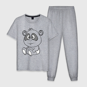 Мужская пижама хлопок с принтом Пандочка в подгузниках , 100% хлопок | брюки и футболка прямого кроя, без карманов, на брюках мягкая резинка на поясе и по низу штанин
 | веселье | детские | для девушек | для детей | китай | медведь | медвежонок | мультики | панда | пандочка | сказка | сказочные | удивление