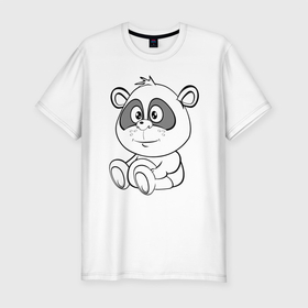 Мужская футболка хлопок Slim с принтом Пандочка в подгузниках в Курске, 92% хлопок, 8% лайкра | приталенный силуэт, круглый вырез ворота, длина до линии бедра, короткий рукав | веселье | детские | для девушек | для детей | китай | медведь | медвежонок | мультики | панда | пандочка | сказка | сказочные | удивление