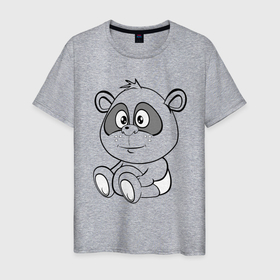 Мужская футболка хлопок с принтом Пандочка в подгузниках в Петрозаводске, 100% хлопок | прямой крой, круглый вырез горловины, длина до линии бедер, слегка спущенное плечо. | веселье | детские | для девушек | для детей | китай | медведь | медвежонок | мультики | панда | пандочка | сказка | сказочные | удивление