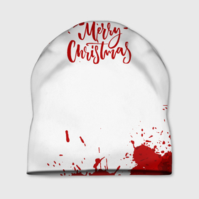 Шапка 3D с принтом [Merry Christmas]   Кровавый в Курске, 100% полиэстер | универсальный размер, печать по всей поверхности изделия | 2022 | happy new year | merry christmas | кровавый | кровь | нг | новый год | праздник | рождество