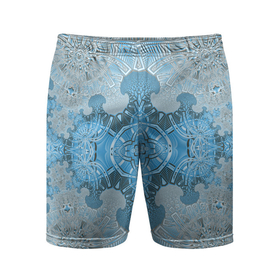 Мужские шорты спортивные с принтом Коллекция Фрактальная мозаика. Голубой. 292-6-n. в Новосибирске,  |  | blue | fractal | light | pattern | symmetrical | на витрину | светлый | симметричный | узор | фрактал
